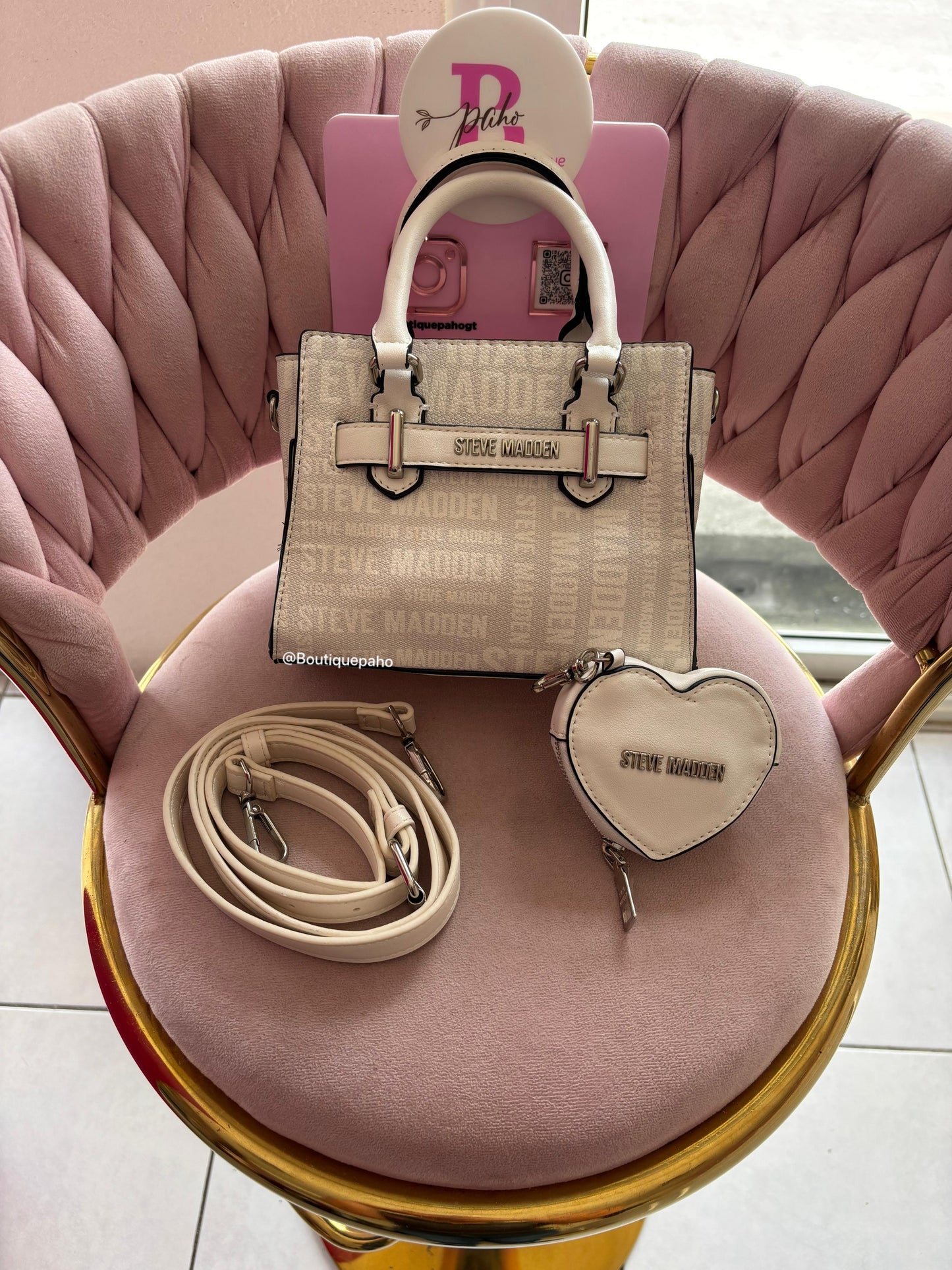 STEVE MADDEN STRAP DELGADO CON MONEDERO DE CORAZÓN ORIGINAL