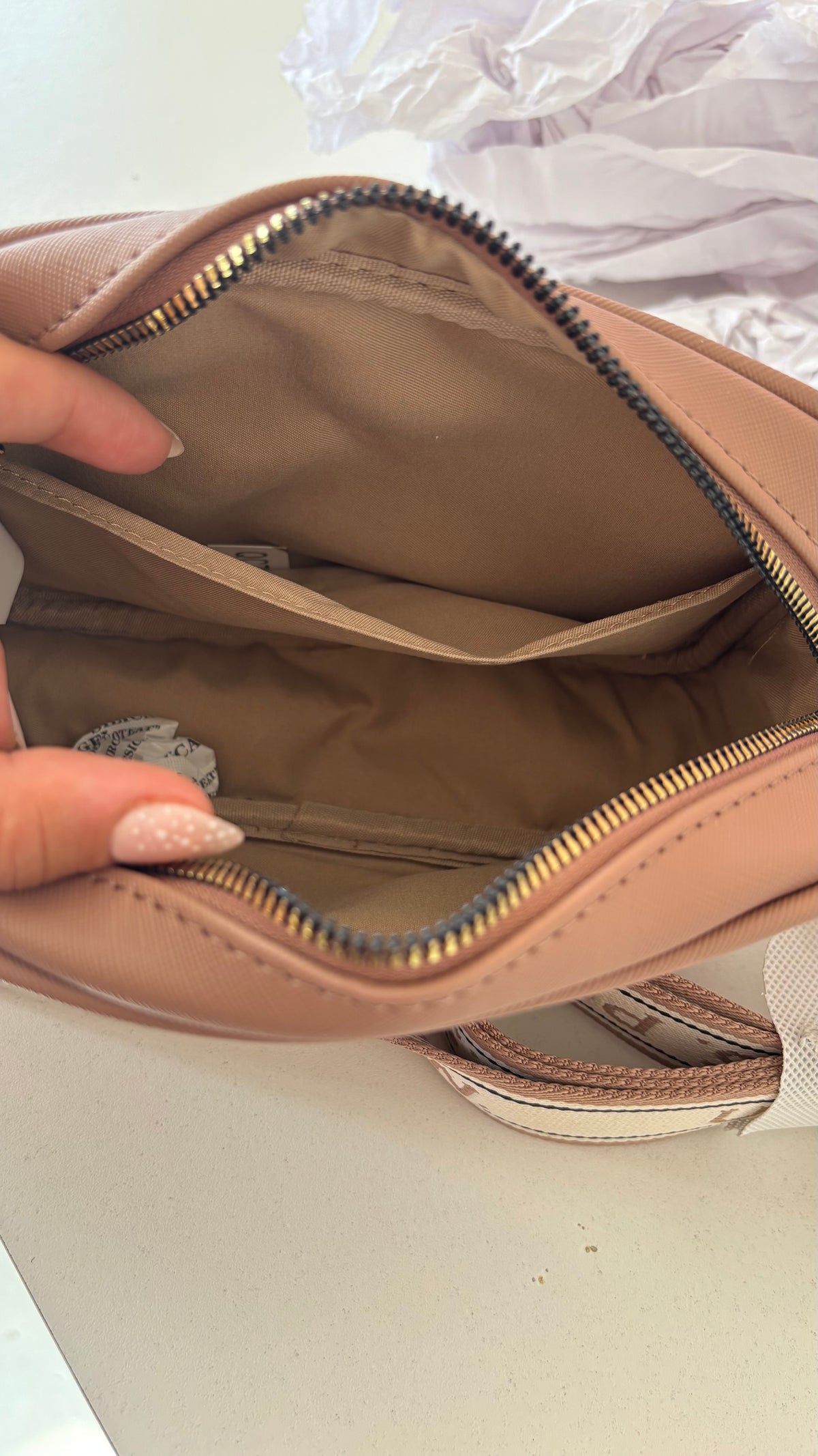 BOLSO CROSSBODY POLO COLOR NUDE ORIGINAL