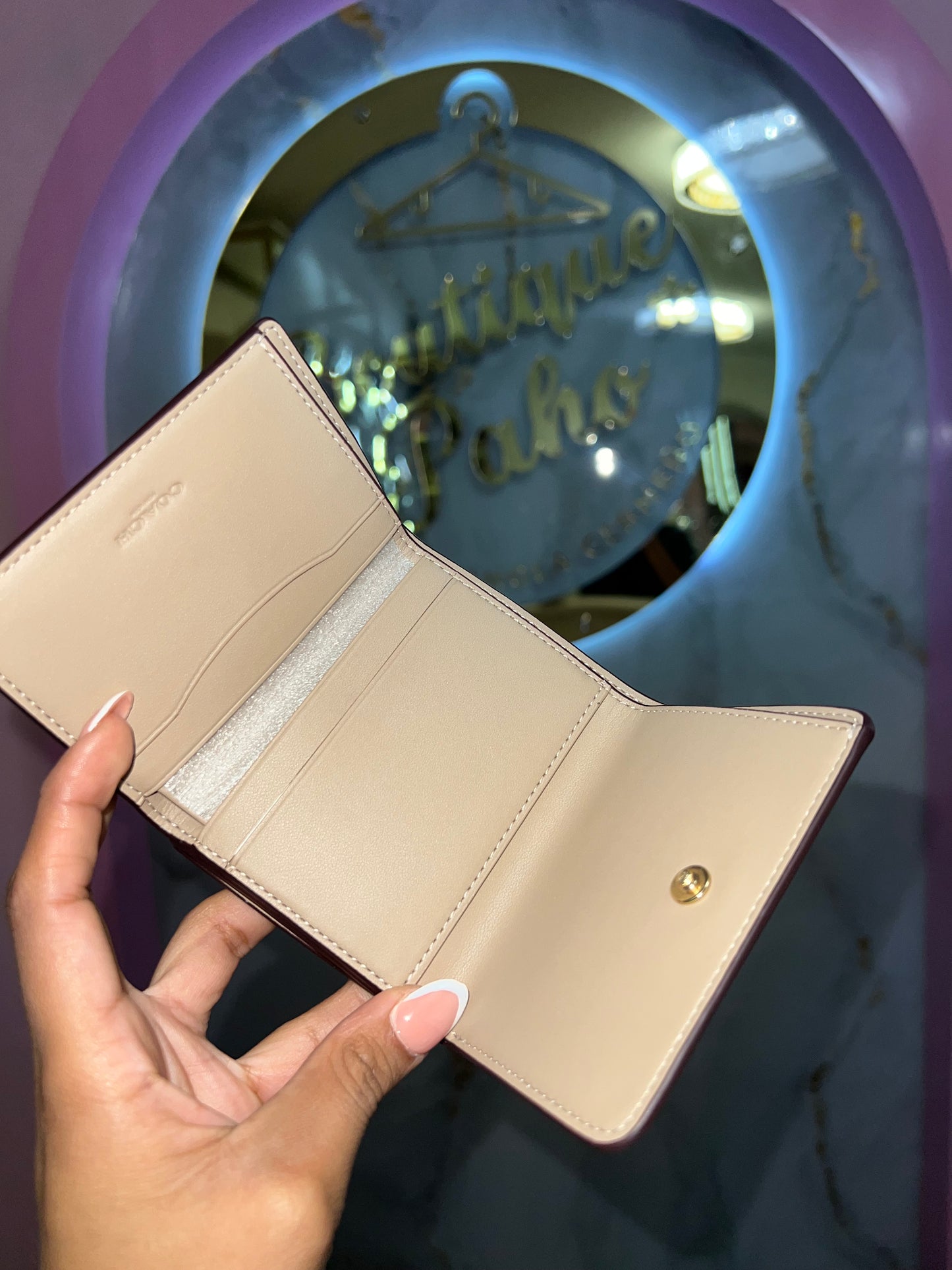 BILLETERA +TARJETERO BEIGE ORIGINAL