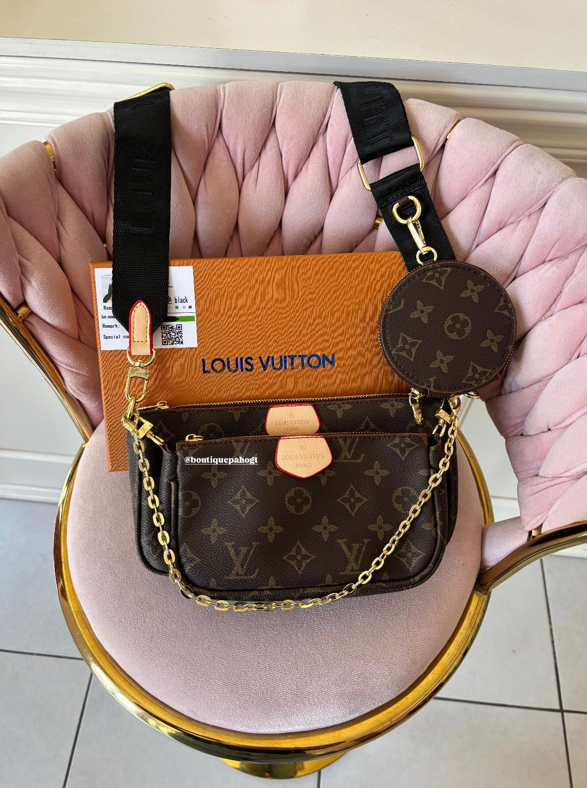 BOLSO LV CORREA NEGRO DUPE