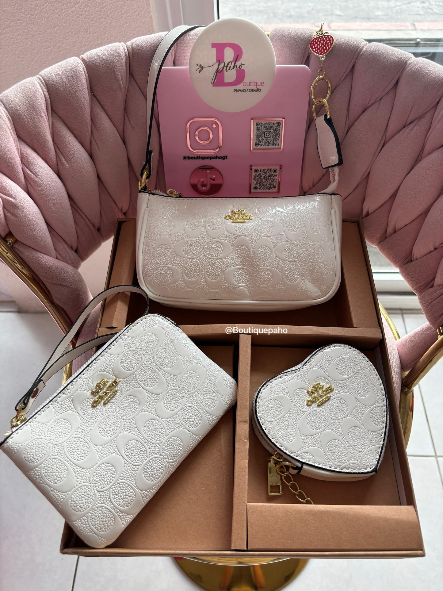 SET DE 3 PIEZAS COACH BLANCO