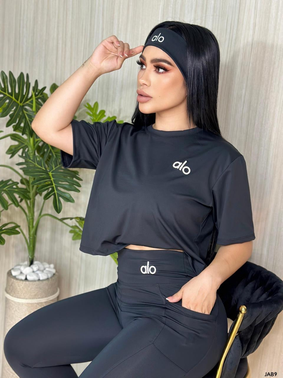 CONJUNTO ALO PAGADO COLOR NEGRO DUPE