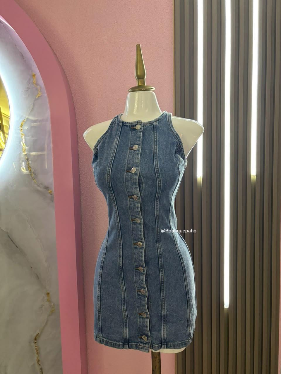 VESTIDO DE LONA SIN MAGAS