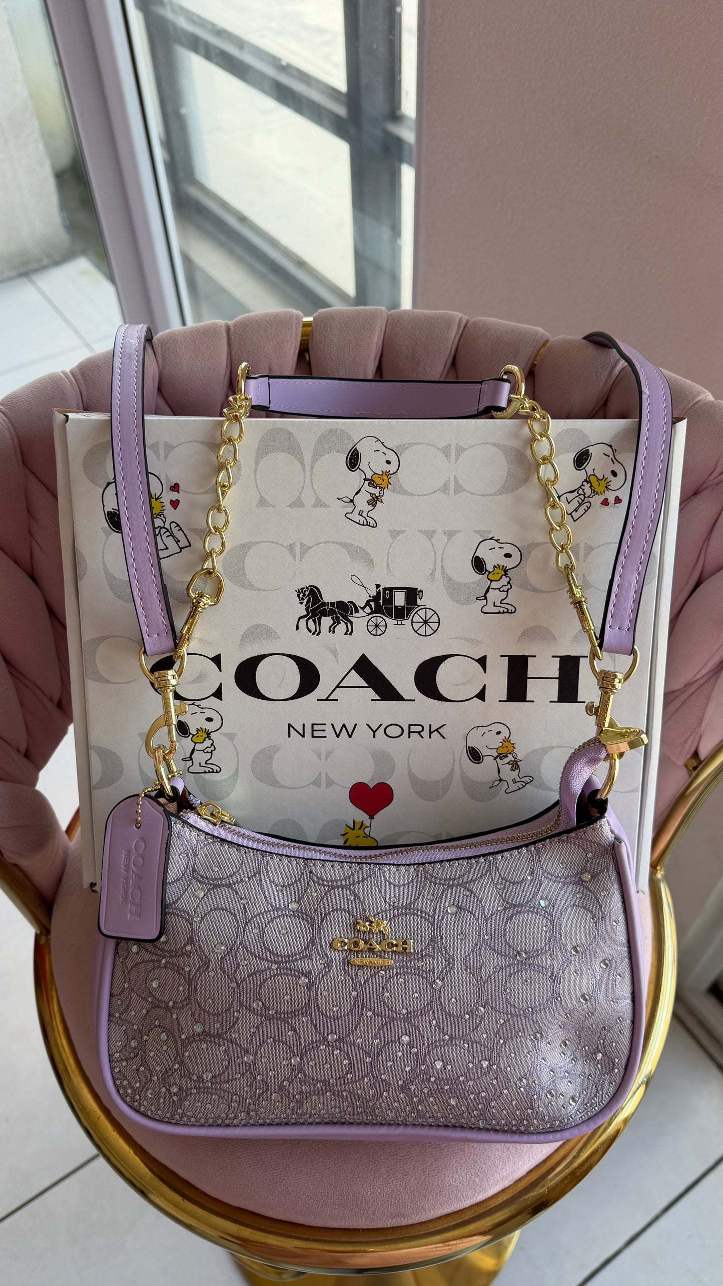 BOLSO MEDIA LUNA TERI LILA COACH DUPE