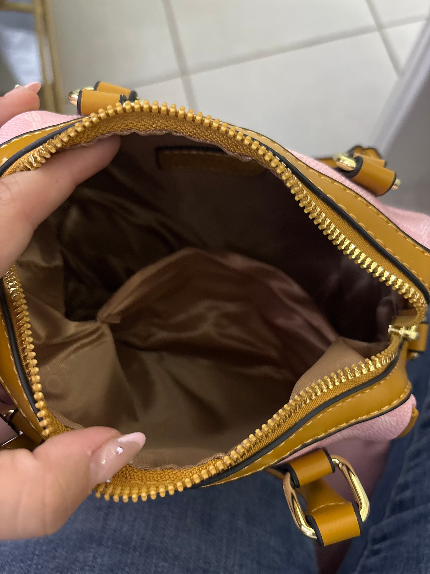 BOLSO COACH MINI ROSA DOBLE CORREA DUPE