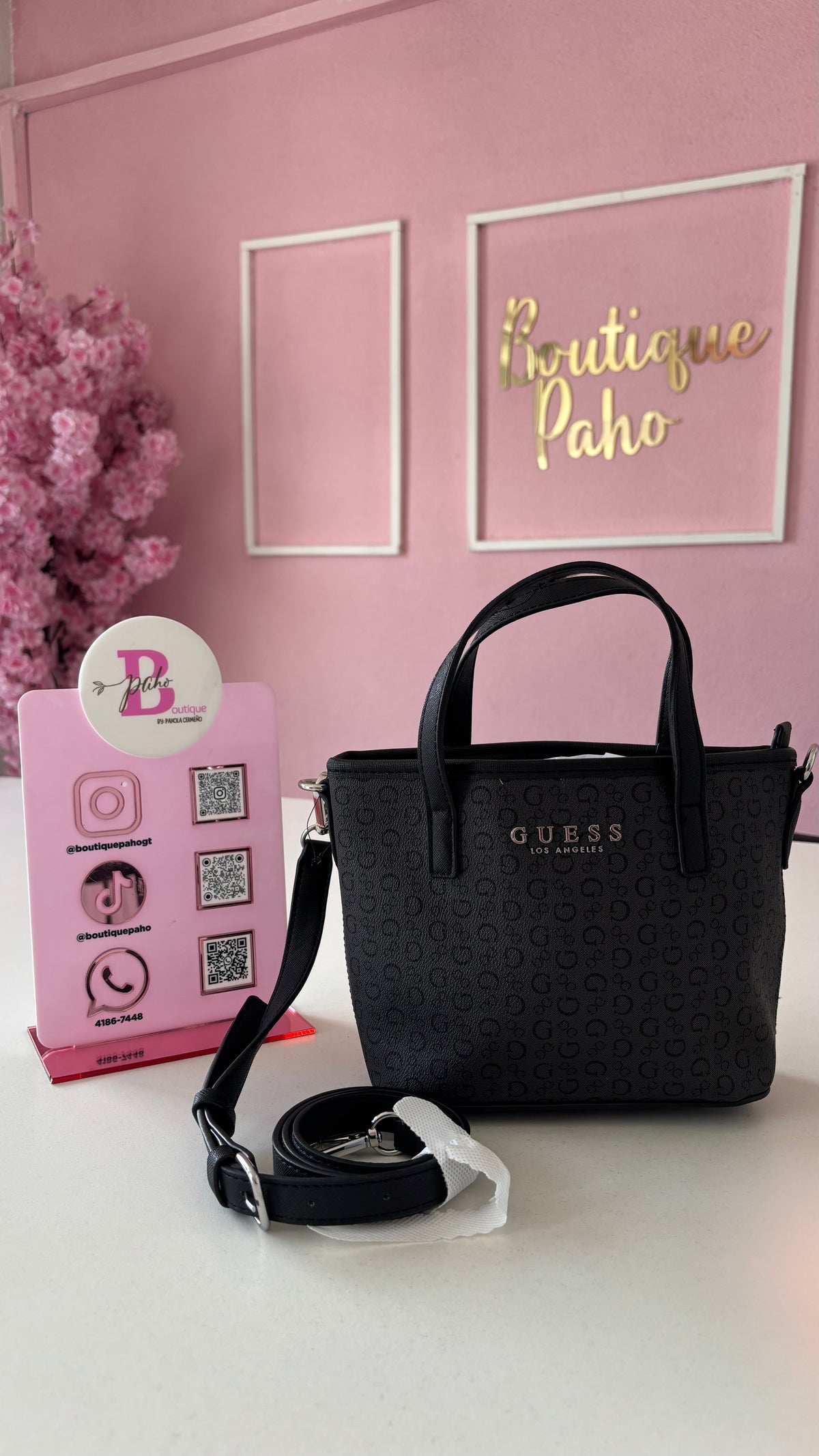 BOLSA PEQUEÑA GUESS NEGRA ORIGINAL
