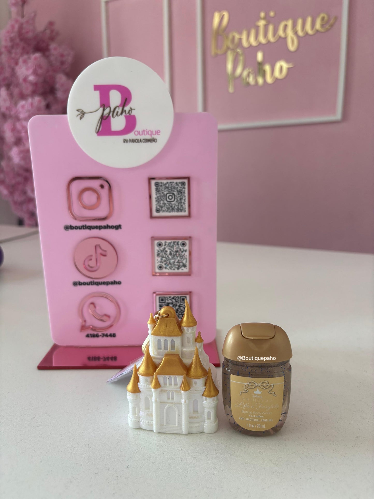 KIT GEL ANTIBACTERIAL Y PORTA GEL DE CASTILLO PRINCESAS DISNEY