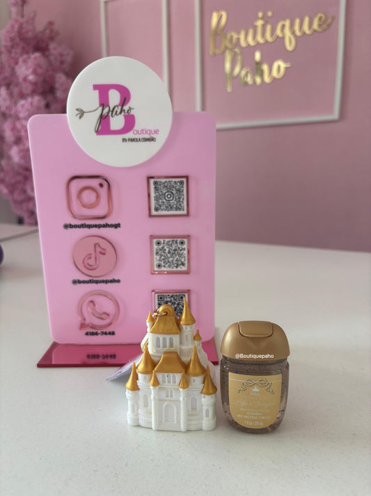 KIT GEL ANTIBACTERIAL Y PORTA GEL DE CASTILLO PRINCESAS DISNEY