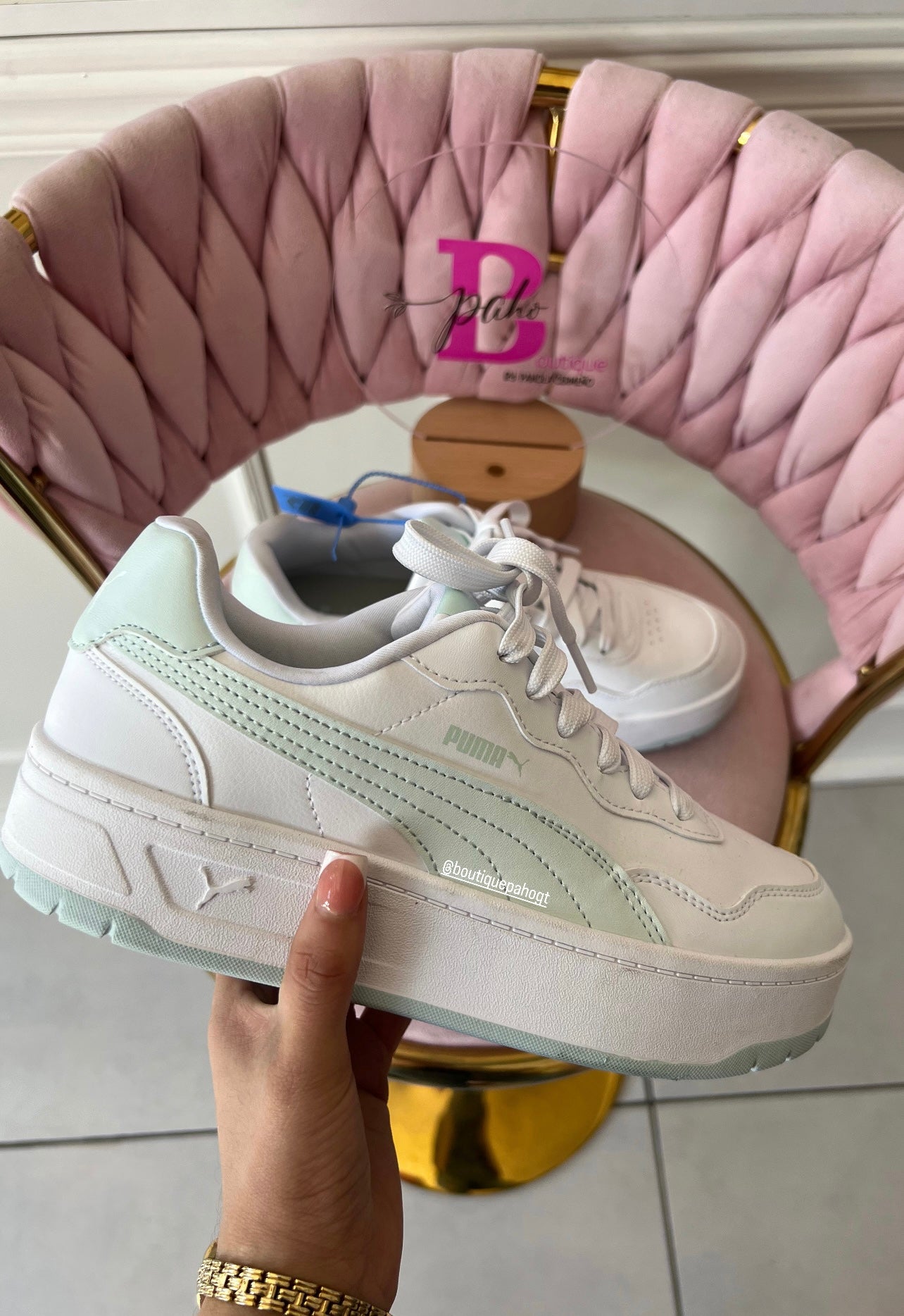 TENIS PUMA ORIGINALES COLOR MENTA CON BLANCO