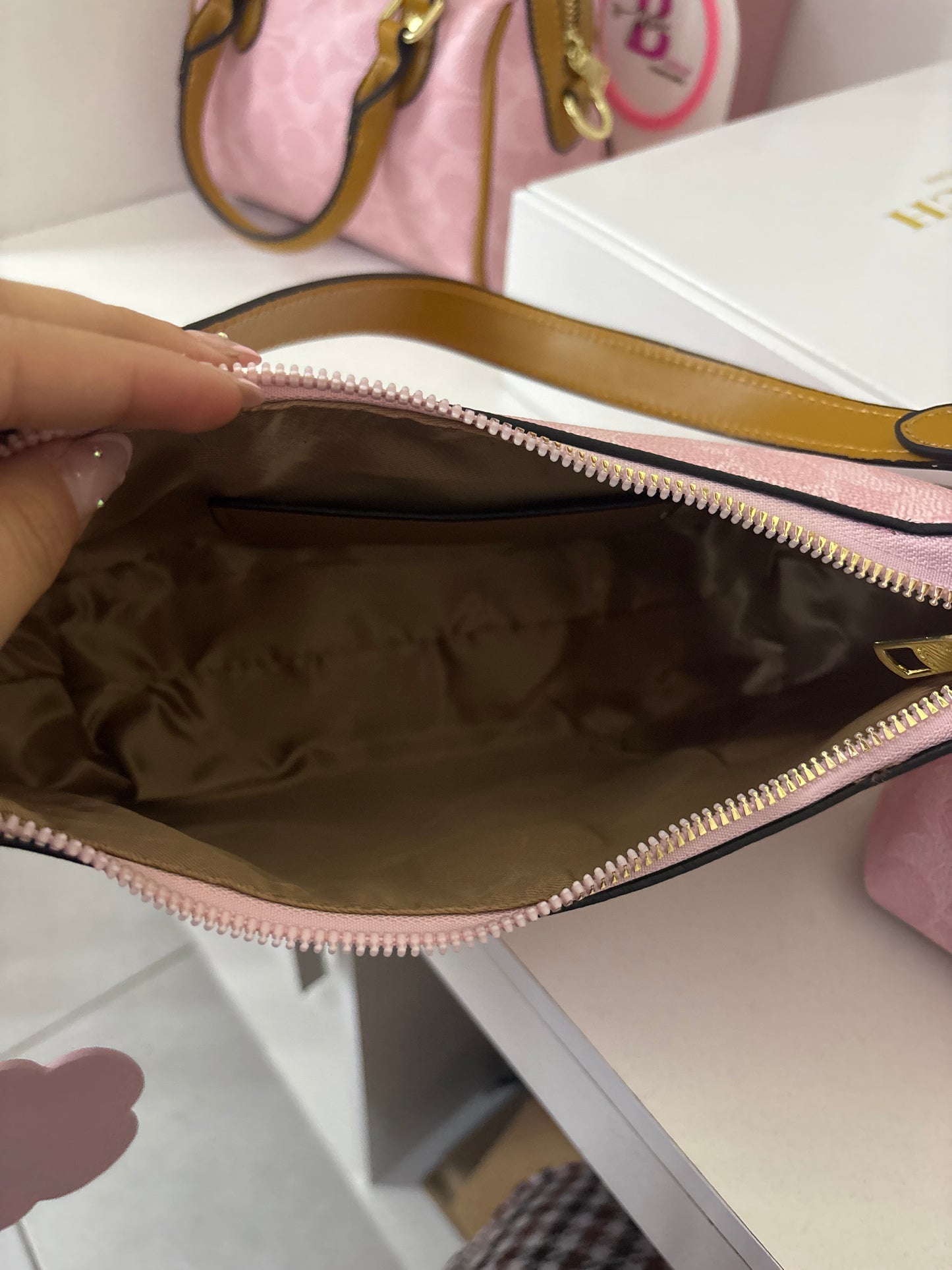 BOLSA COACH ROSA LUNA DOBLE CORREA DUPE
