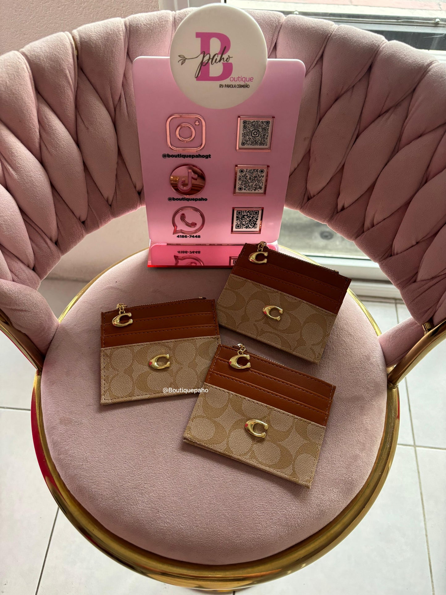 TARJETERO COACH BEIGE