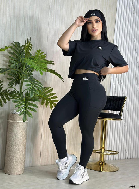 CONJUNTO ALO PAGADO COLOR NEGRO DUPE
