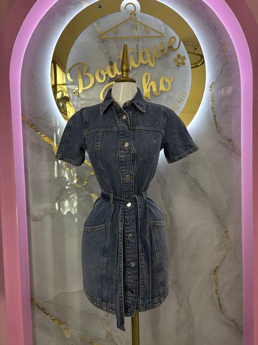VESTIDO BOTONES DE LONA ZARA