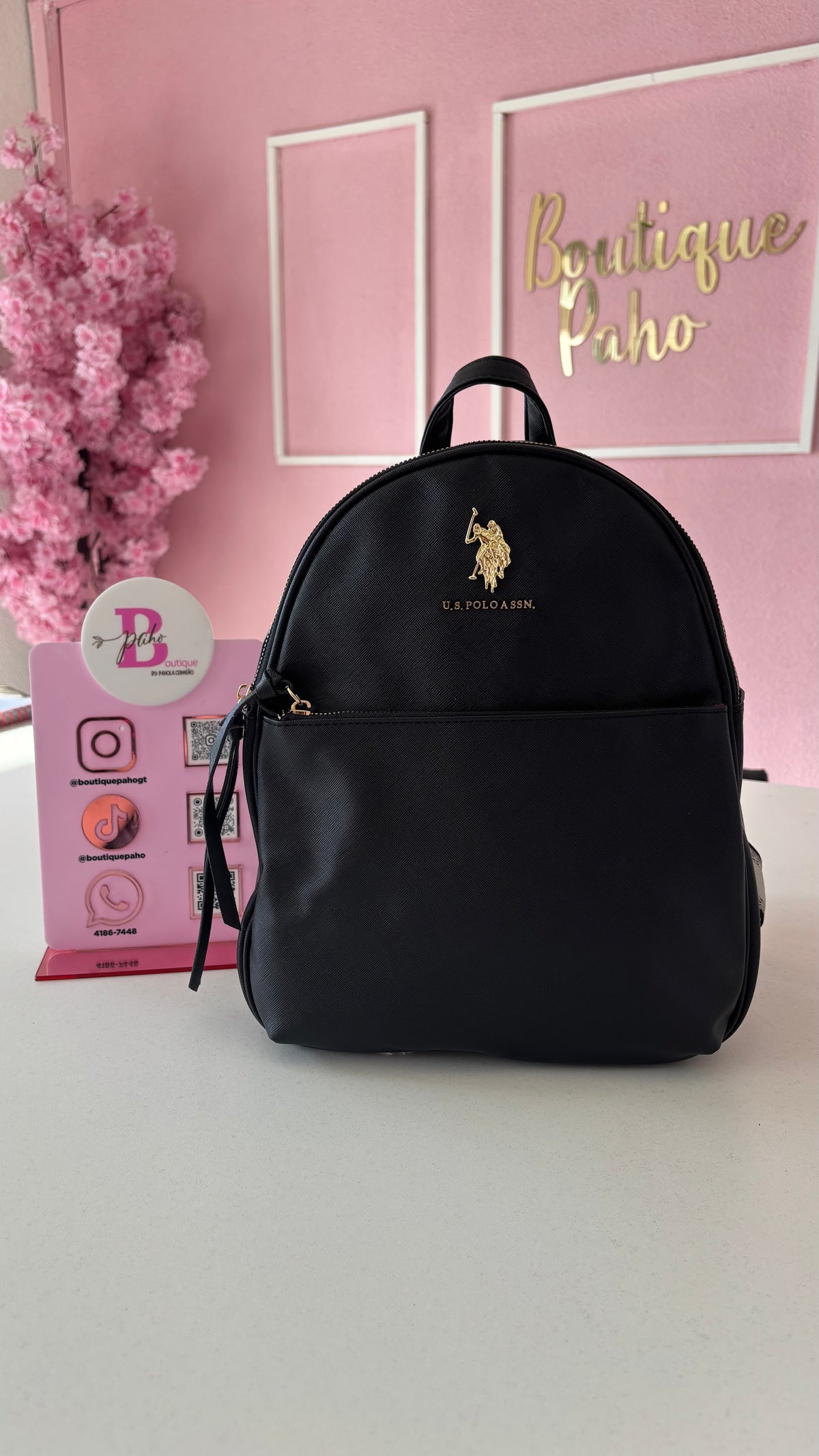 MOCHILA POLO NEGRA ORIGINAL