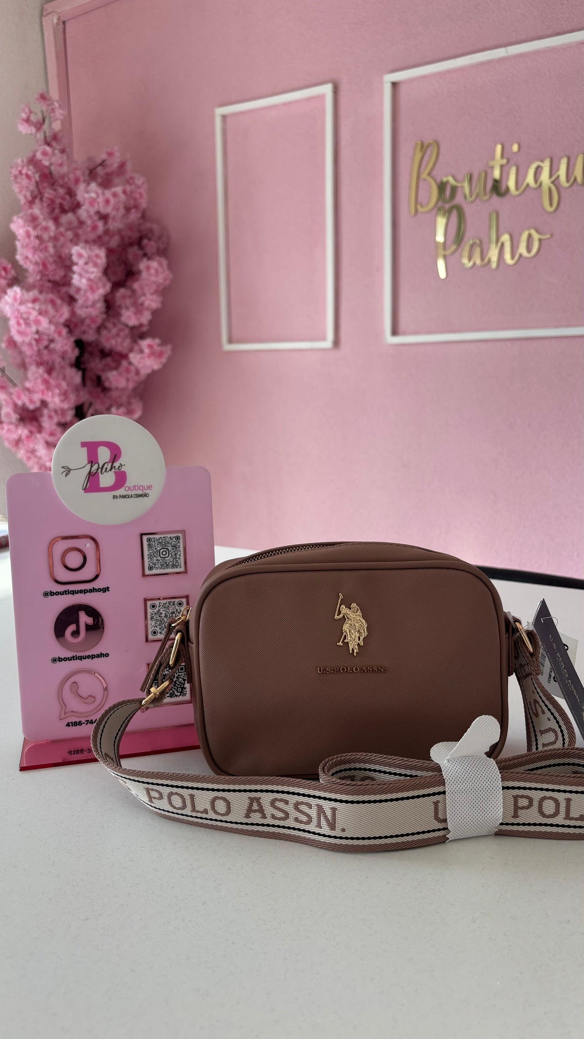BOLSO CROSSBODY POLO COLOR NUDE ORIGINAL