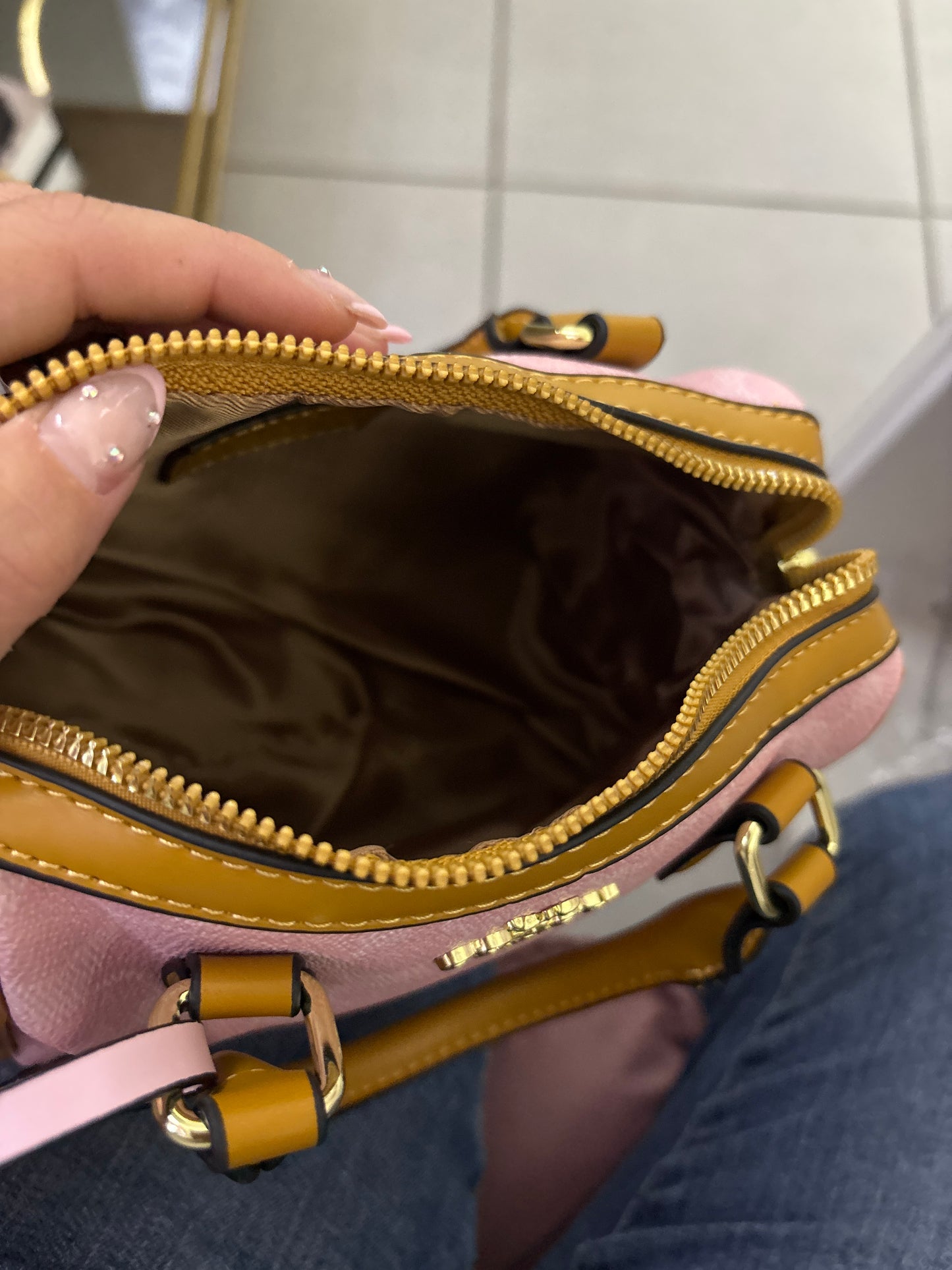 BOLSO COACH MINI ROSA DOBLE CORREA DUPE