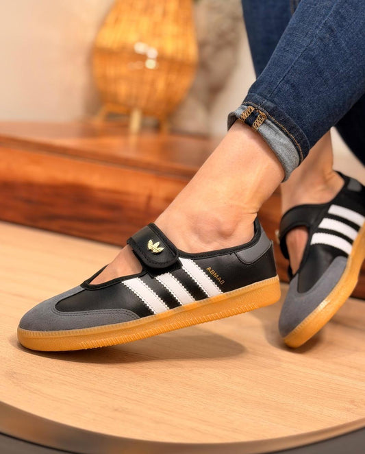 TENIS ADIDAS SAMBA MARYJANE NEGRO CON GRIS