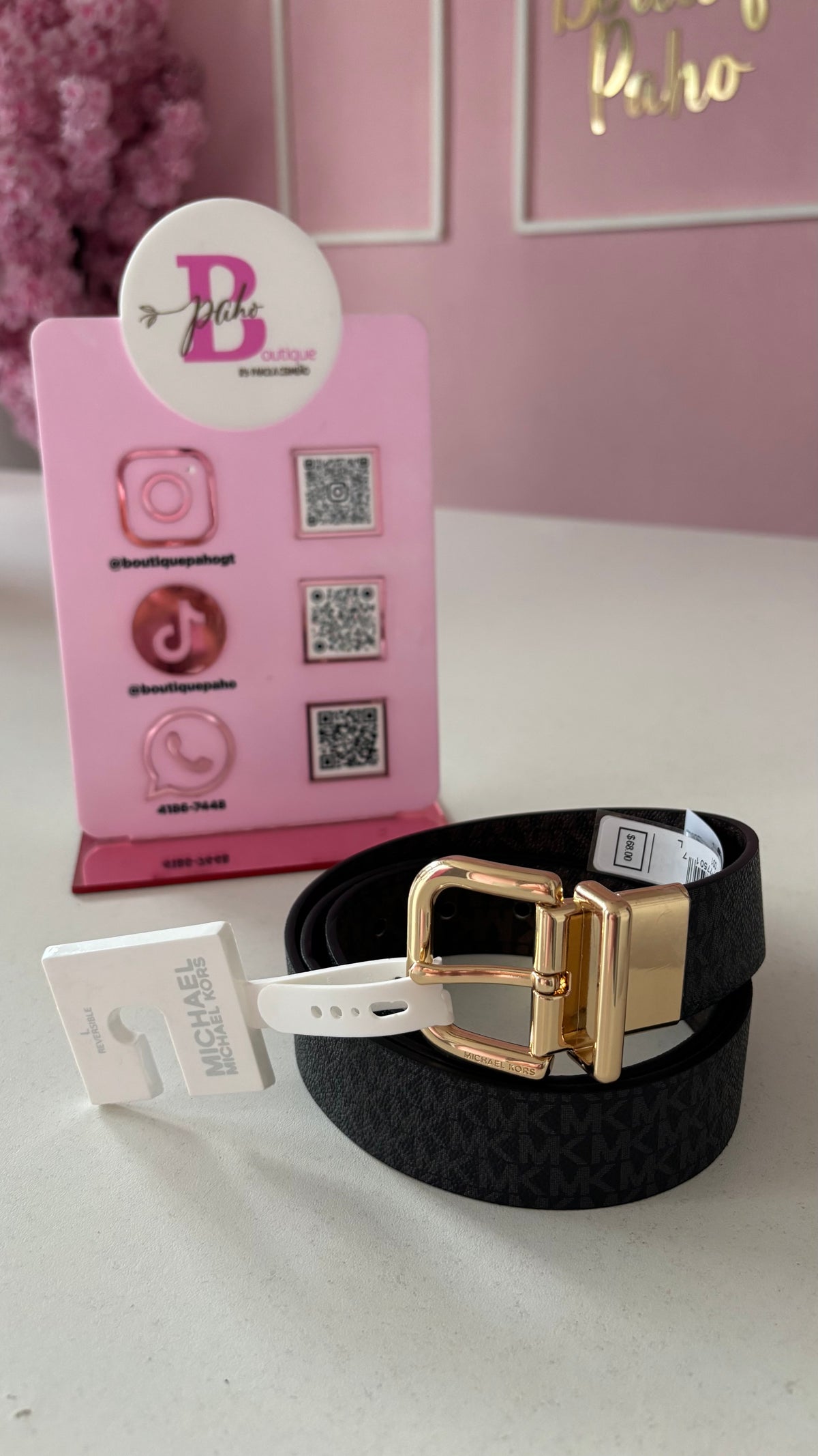 CINCHO MICHAEL KORS NEGRO REVERSIBLE ORIGINAL