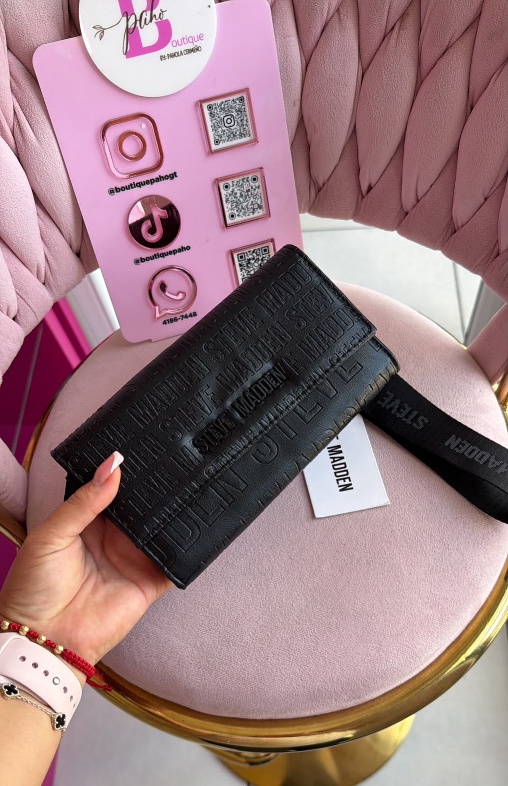 BILLETERA STEVE MADDEN NEGRA GRANDE ORIGINAL