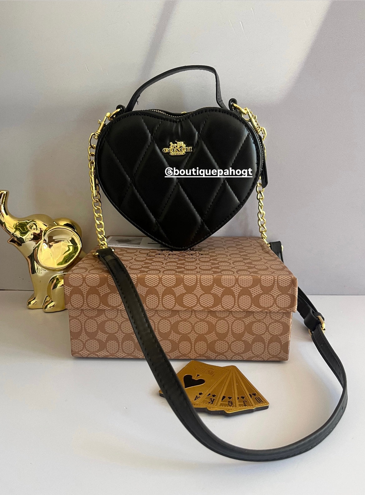 BOLSO COACH NEGRO DE CORAZÓN DUPE