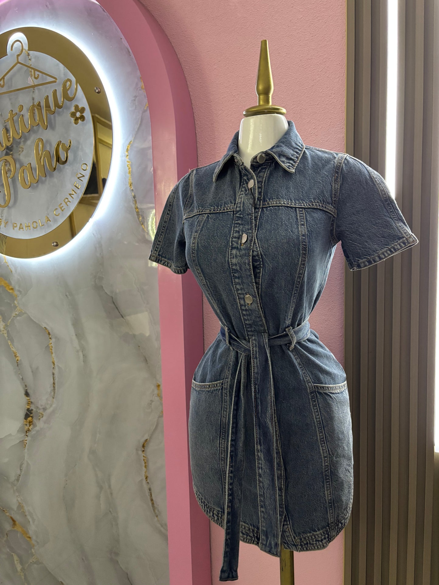 VESTIDO BOTONES DE LONA ZARA