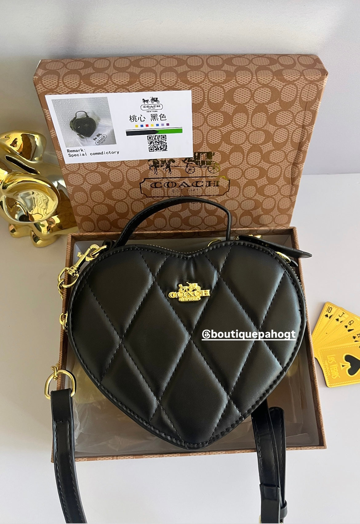 BOLSO COACH NEGRO DE CORAZÓN DUPE