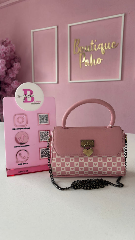 BOLSO MINI CUTE DE CANDADO CORAZÓN BLUSH KISS ORIGINAL