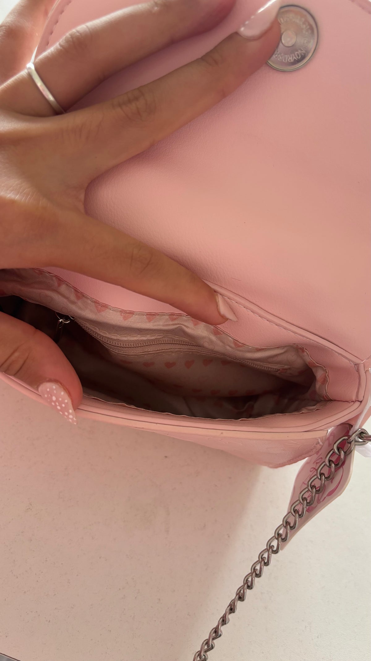 BOLSO ROSA MINI CON MOÑOS BLUSH KISS ORIGINAL