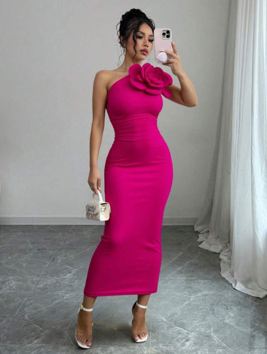 VESTIDO FUCSIA LARGO