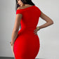 VESTIDO LARGO AJUSTADO ROJO