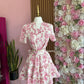 VESTIDO DE BOTONES ESTAMPADO ROSA