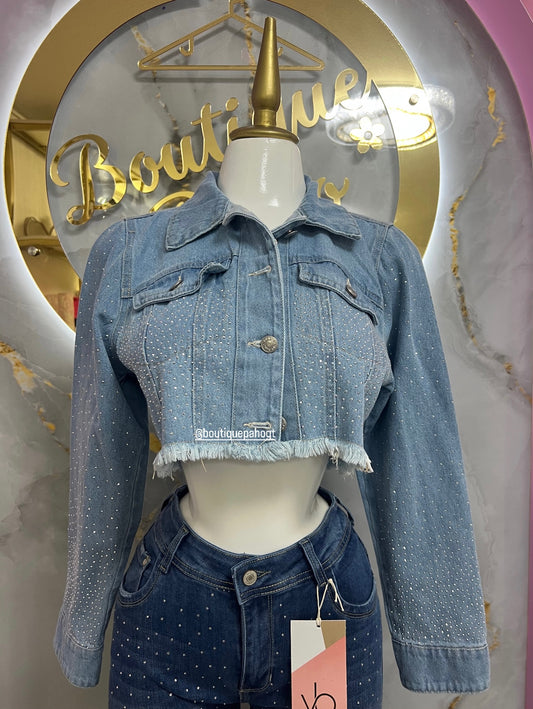 CHAQUETA DE LONA CON BRILLOS ORIGINAL