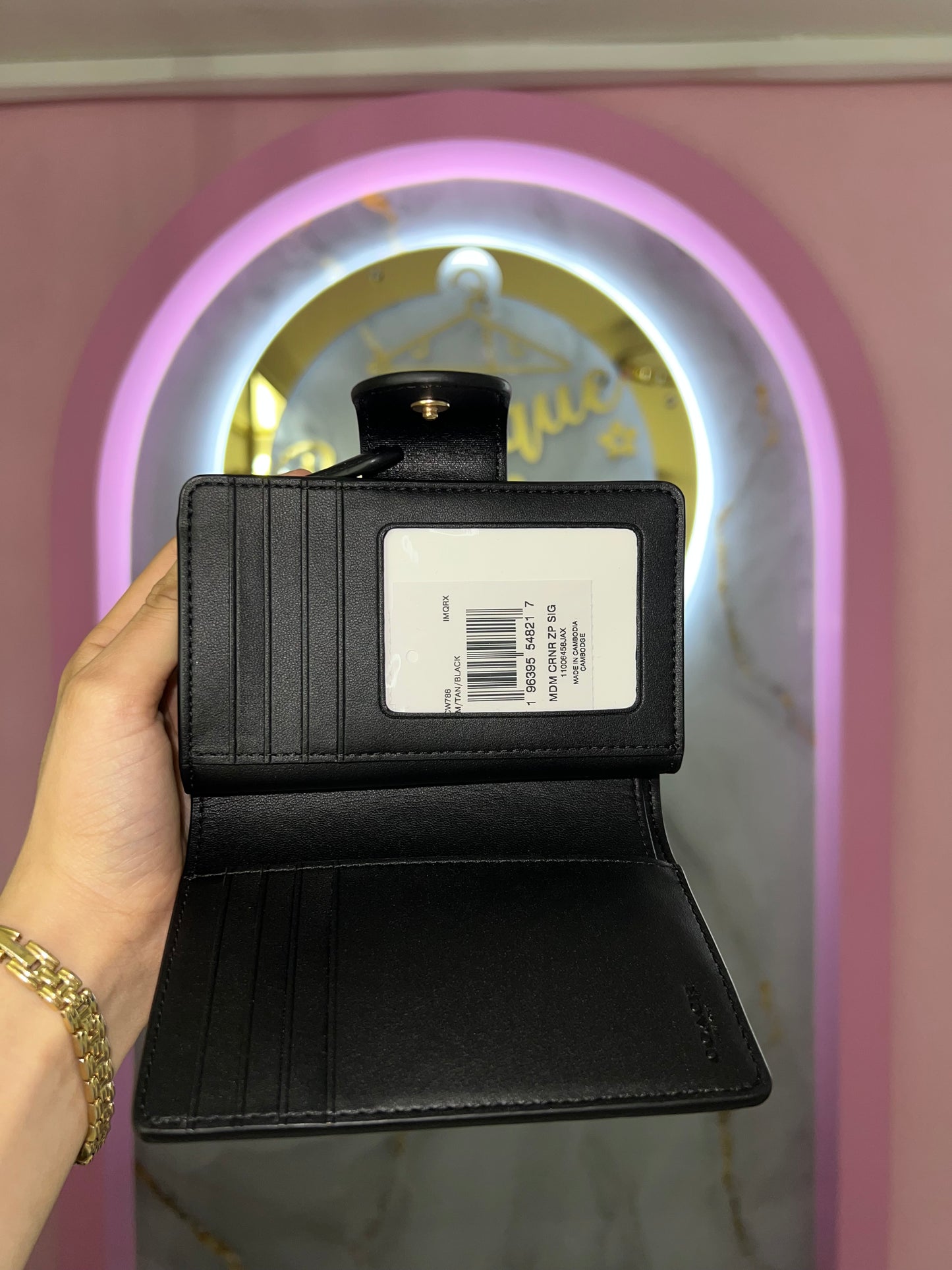 BILLETERA COACH CAFÉ CON NEGRO ORIGINAL