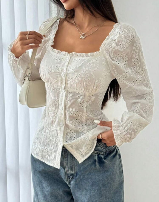 BLUSA BLANCA DE MANGAS