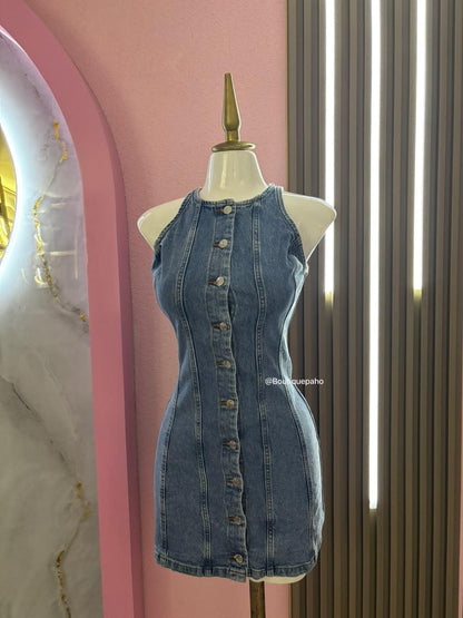 VESTIDO DE LONA SIN MAGAS