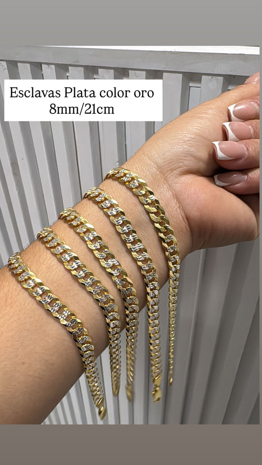 ESCLAVAS DE PLATA COLOR ORO