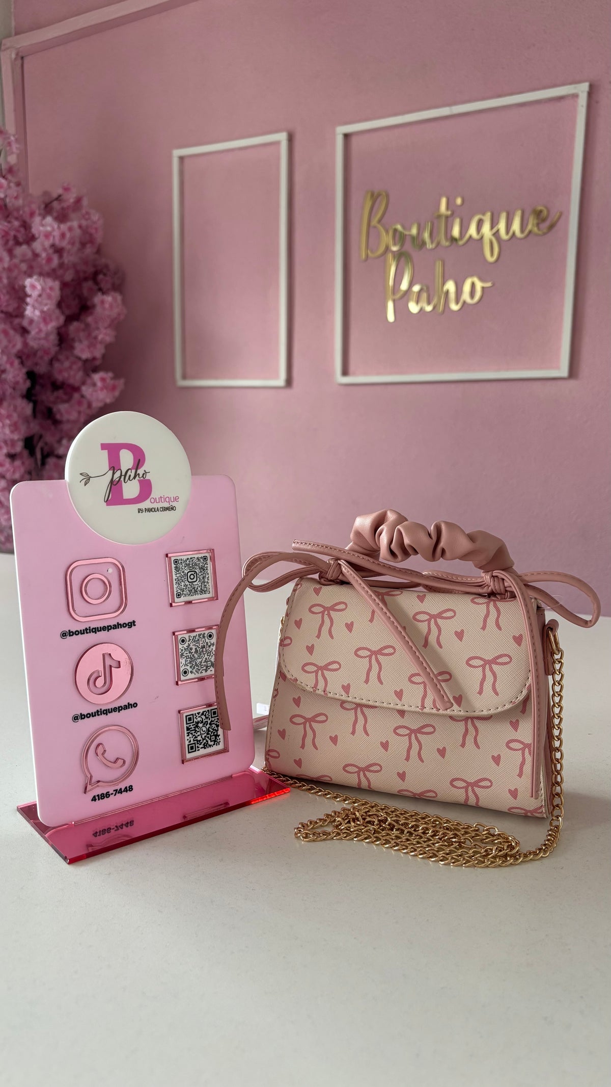 BOLSO MINI CUTE DE MOÑAS BLUSH KISS ORIGINAL