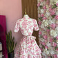VESTIDO DE BOTONES ESTAMPADO ROSA