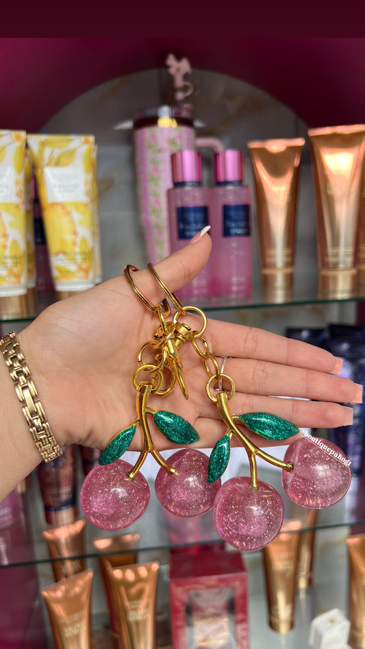 LLAVERO DE CEREZA ROSADAS