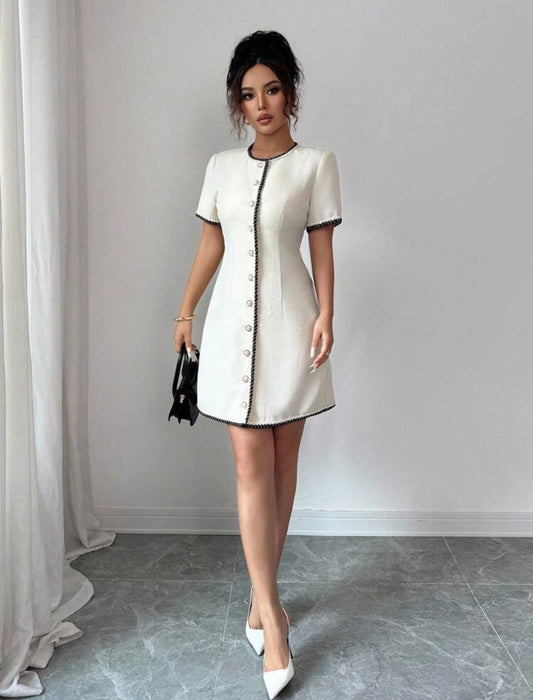 VESTIDO CORTO BEIGE