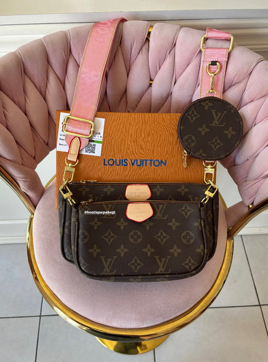 BOLSO LV CORREA ROSA DUPE