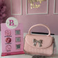 BOLSO ROSA MINI CON MOÑOS BLUSH KISS ORIGINAL