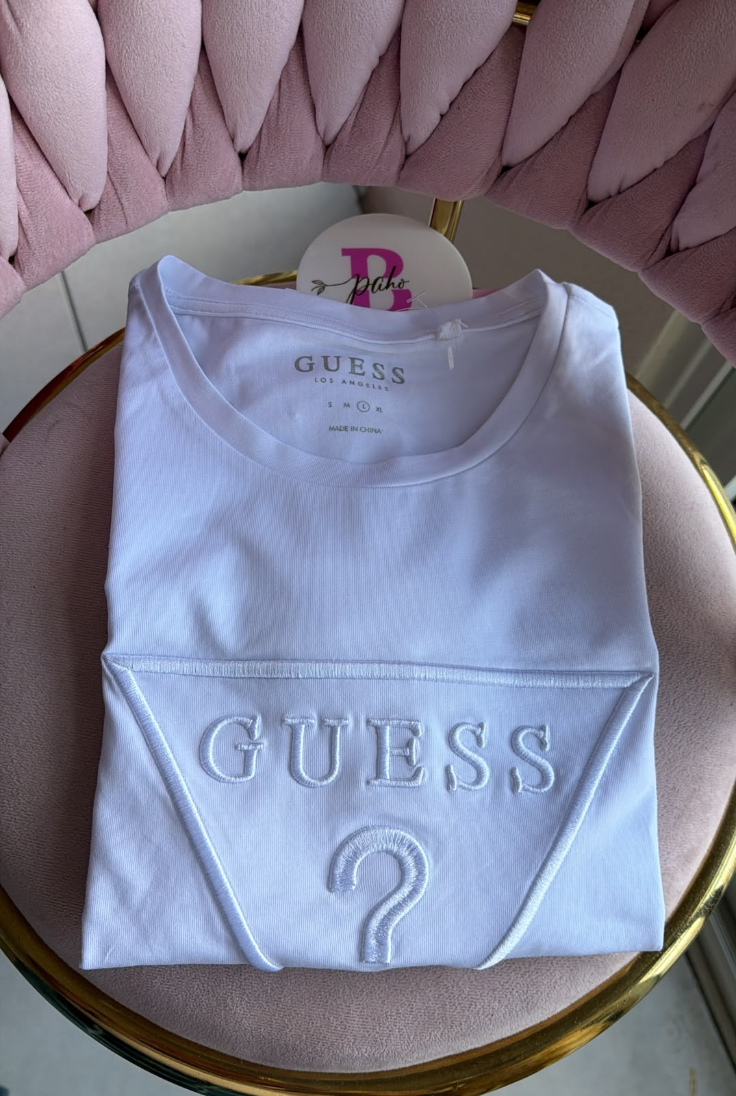 BLUSA GUESS BLANCA TRIÁNGULO ORIGINAL