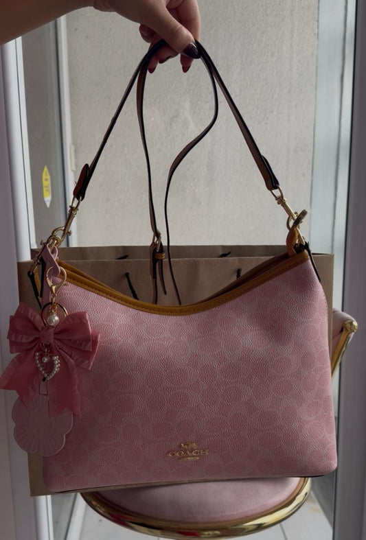 BOLSA MEDIANA COACH ROSA DOBLE CORREA DUPE